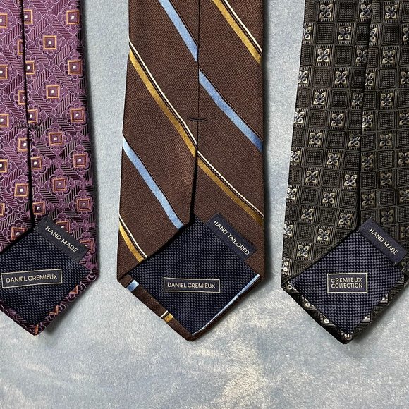 Bundle of 3 Daniel Cremieux 100% Silk Hand Made Used Neckties. Made in the USA - Picture 2 of 3